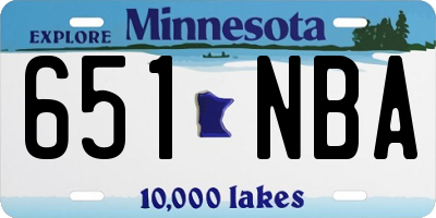 MN license plate 651NBA