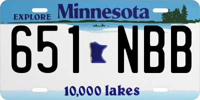 MN license plate 651NBB