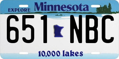MN license plate 651NBC