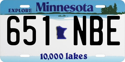 MN license plate 651NBE