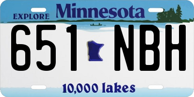 MN license plate 651NBH