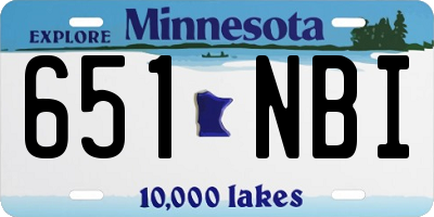MN license plate 651NBI