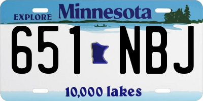 MN license plate 651NBJ