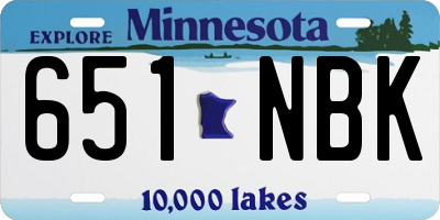 MN license plate 651NBK