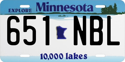 MN license plate 651NBL