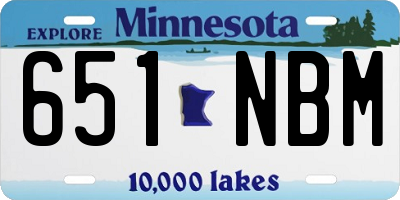MN license plate 651NBM