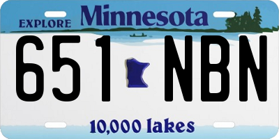 MN license plate 651NBN