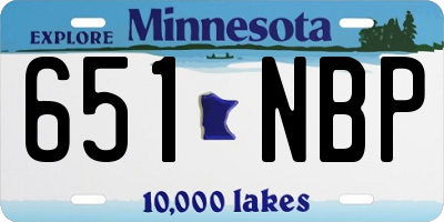 MN license plate 651NBP
