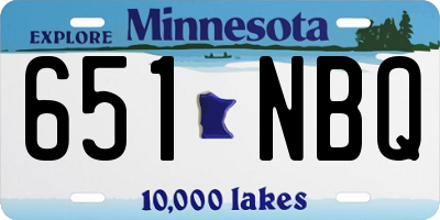 MN license plate 651NBQ