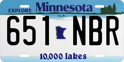 MN license plate 651NBR