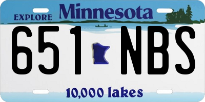 MN license plate 651NBS