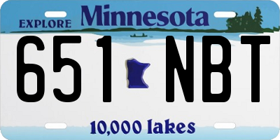 MN license plate 651NBT