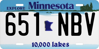 MN license plate 651NBV