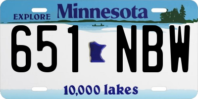 MN license plate 651NBW