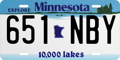 MN license plate 651NBY