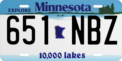 MN license plate 651NBZ