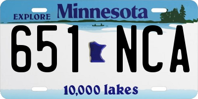 MN license plate 651NCA