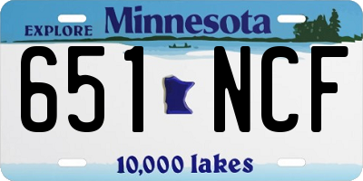 MN license plate 651NCF