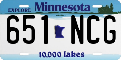 MN license plate 651NCG
