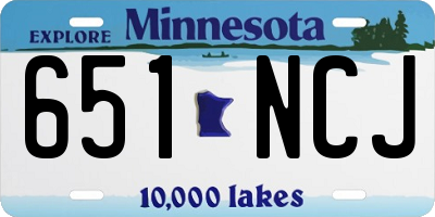 MN license plate 651NCJ