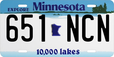 MN license plate 651NCN