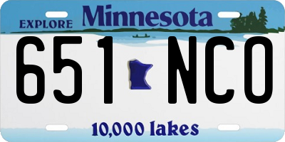 MN license plate 651NCO