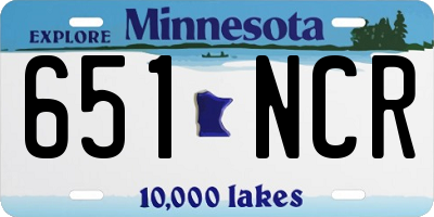 MN license plate 651NCR