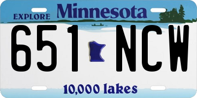 MN license plate 651NCW
