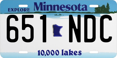 MN license plate 651NDC