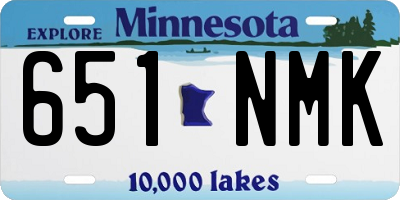 MN license plate 651NMK