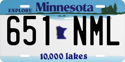 MN license plate 651NML