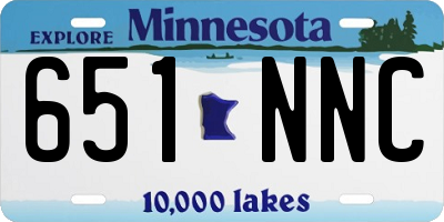 MN license plate 651NNC