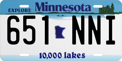 MN license plate 651NNI