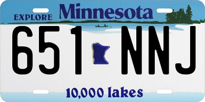 MN license plate 651NNJ