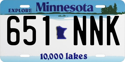 MN license plate 651NNK