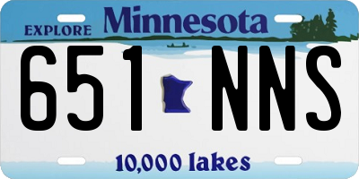 MN license plate 651NNS