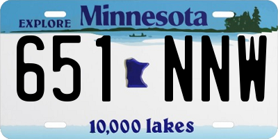 MN license plate 651NNW