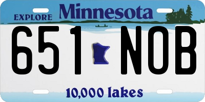 MN license plate 651NOB