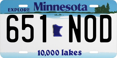 MN license plate 651NOD