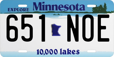 MN license plate 651NOE