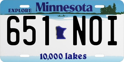 MN license plate 651NOI