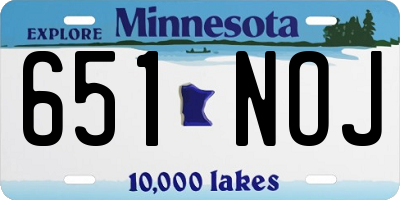 MN license plate 651NOJ