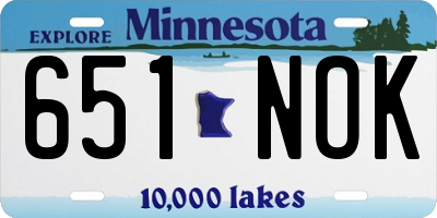 MN license plate 651NOK