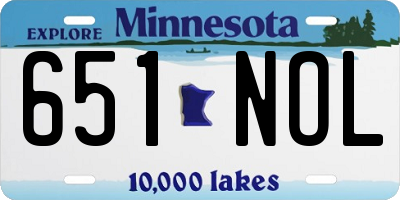 MN license plate 651NOL