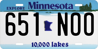 MN license plate 651NOO