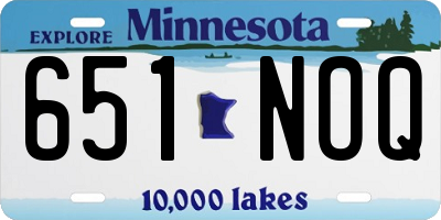 MN license plate 651NOQ