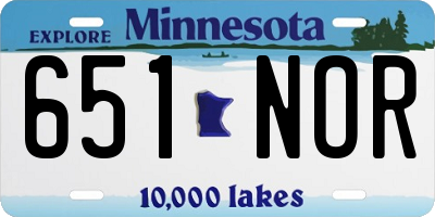 MN license plate 651NOR