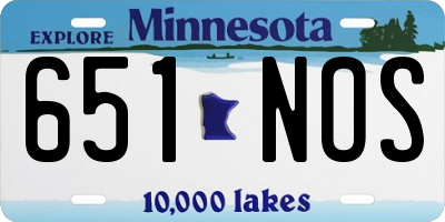 MN license plate 651NOS