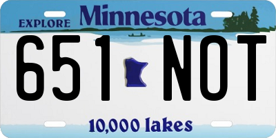 MN license plate 651NOT