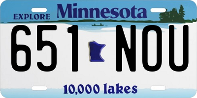 MN license plate 651NOU